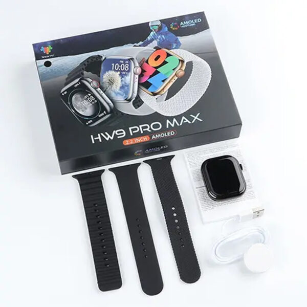 HW9 Pro Max Smart Watch (3 Straps in 1) - Image 3